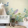 Papier peint panoramique jardin fleuri violet