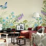 Papier peint panoramique jardin fleuri violet