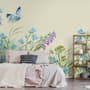 Papier peint panoramique jardin fleuri violet