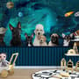 Cartoon Space with Different Dog Wallpaper Mural
