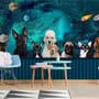 Cartoon Space with Different Dog Wallpaper Mural