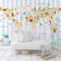 Kids Animals World Map with Stripe Pattern Wallpaper Mural