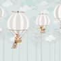 Hot Air Balloons with Animals Wallpaper Mural