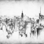 Monochrome Charcoal City Wallpaper Mural