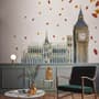 London Big Ben and Westminster with Autumn Leaves Wall Decal Sticker