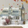 London Big Ben and Westminster with Autumn Leaves Wall Decal Sticker