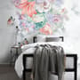 Boho Floral Bouqet with Marble Pattern Wallpaper Mural