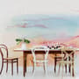 Abstract Orange Blue Brush Wallpaper Mural