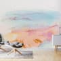 Abstract Orange Blue Brush Wallpaper Mural