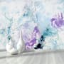 Turquoise Purple Marble Style Brush Wallpaper Mural