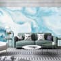 Acrylic Painting Fresh Blue Waves Wallpaper Mural