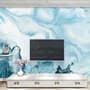 Acrylic Painting Fresh Blue Waves Wallpaper Mural