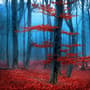 Autumn Forest with Red Leaves Landscape Wallpaper Mural