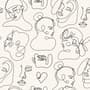 Elegant Abstract Faces Wallpaper Mural