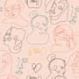 Abstract Pink Faces Wallpaper Mural