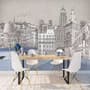 London Charcoal Drawing City Wallpaper Mural