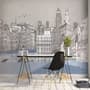 London Charcoal Drawing City Wallpaper Mural