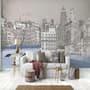 London Charcoal Drawing City Wallpaper Mural