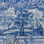 Blue Chinoiserie with Brush Tile Pattern Wallpaper Mural