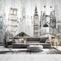 Watercolor City Famous Place Wallpaper Mural