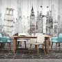 Watercolor City Famous Place Wallpaper Mural