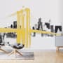 Watercolor City with Brooklyn Bridge Wallpaper Mural