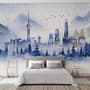 Watercolor Skyscraper Landscape Wallpaper Mural