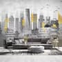 City Landscape Yellow City Light Wallpaper Mural