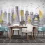 City Landscape Yellow City Light Wallpaper Mural