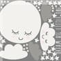 White Cute Fullmoon with Clouds Wall Decal Sticker