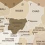 Brown Political Map Wallpaper Mural