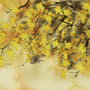 Watercolor Yellow Tree Landscape Wallpaper Mural