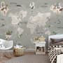 Kids Political World Map Wallpaper Mural