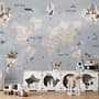 Kids Political World Map Wallpaper Mural