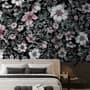 Dark Floral with White Daisy Wallpaper Mural