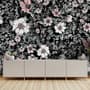 Dark Floral with White Daisy Wallpaper Mural