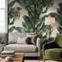 Exotic Banana Leaf Pattern Wallpaper Mural