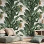 Exotic Banana Leaf Pattern Wallpaper Mural