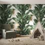 Exotic Banana Leaf Pattern Wallpaper Mural