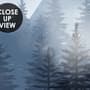 Monochrome Mountainscape with Misty Forest Wallpaper Mural