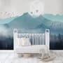 Misty Mountain Landscape with Moon Wallpaper Mural