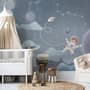 Soft Shining Planets and Astronaut for Boys Space Wallpaper Mural