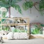 Kids Tropical Forest with Cute Safari Animals Wallpaper Mural