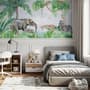 Kids Tropical Forest with Cute Safari Animals Wallpaper Mural