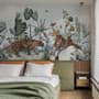 Kids Watercolor Forest with Leopard Wild Animals Wallpaper Mural