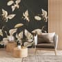 Gold Style Vintage Asian Crane Birds Wallpaper Mural