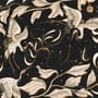 Dark Crane Birds and Brown Retro Florals Wallpaper Mural