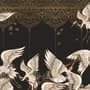Asian Crane Birds and Ornaments Wallpaper Mural