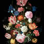 Elegant Dutch Dark Floral Bouquet Wallpaper Mural