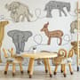 Abstract Animal Line Art Wallpaper Mural